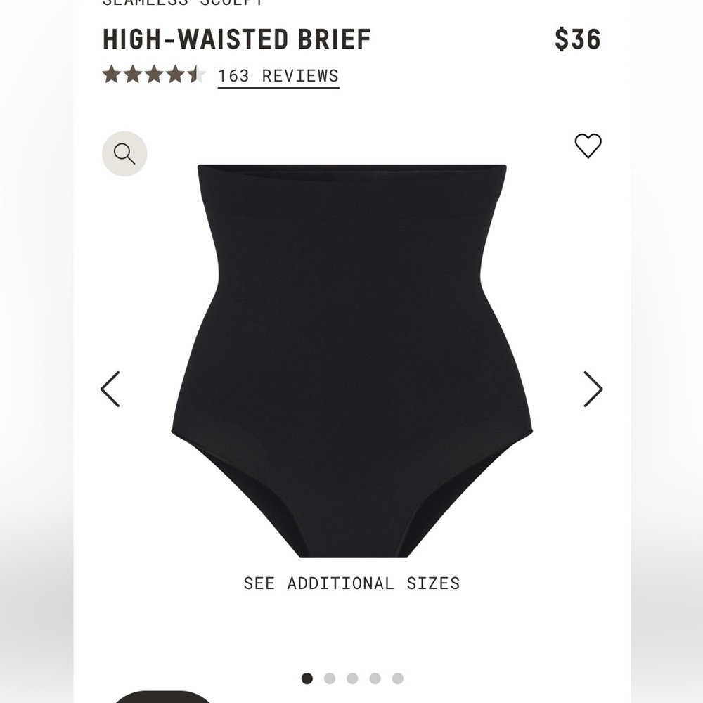 SKIMS High-Waisted Seamless Brief - Black